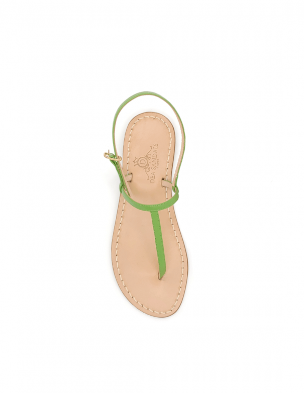 Green Apple Leather Capri Sandals