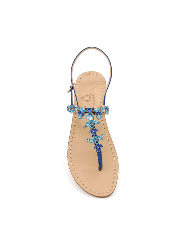 Scopolo Blue Jeweled Sandals