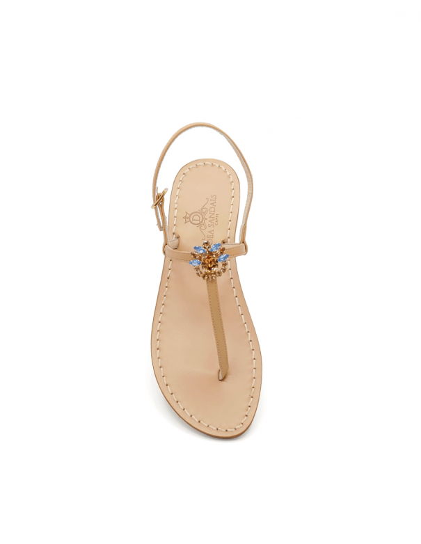 Villa Malaparte beige jewel sandals
