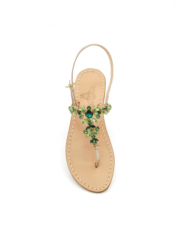 Scopolo Green Jeweled Sandals