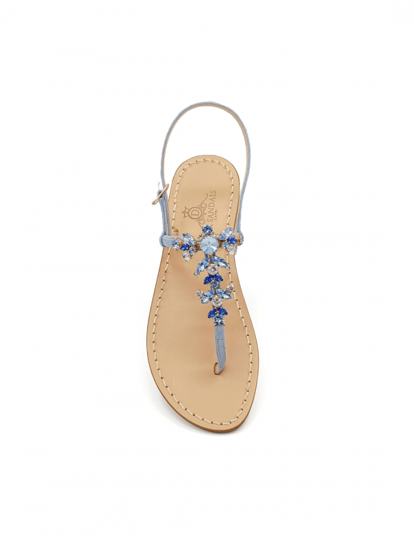 Scopolo light blue Jeweled Sandals