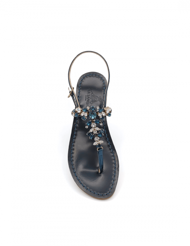 Scopolo Blu Navy SBN Jeweled Sandals