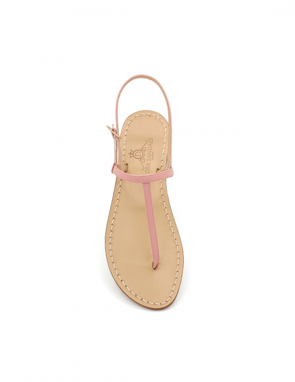 Pink Leather Capri Sandals