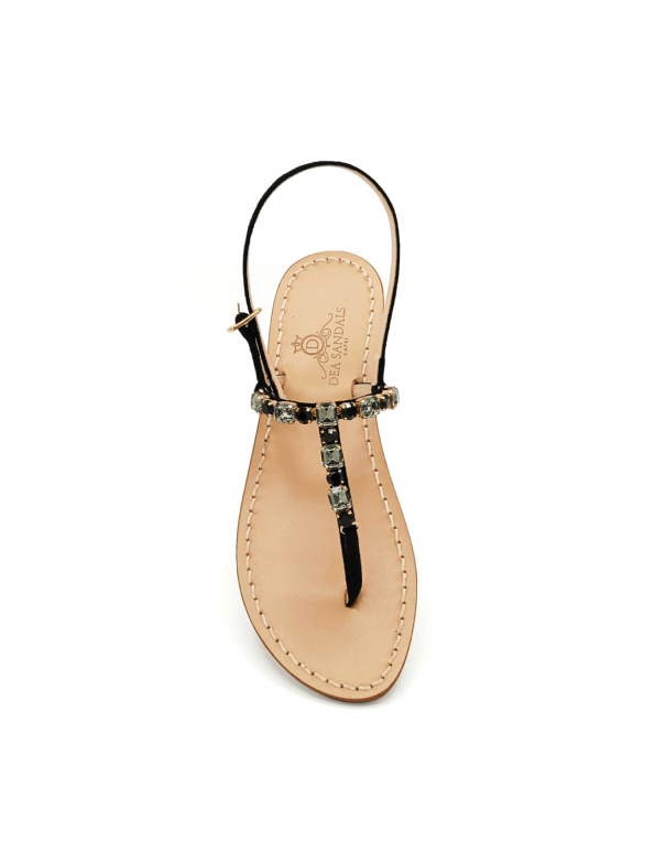 Linear Black jewel sandals
