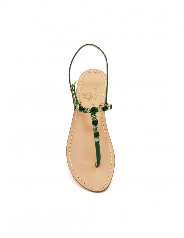 Linear Green jewel sandals