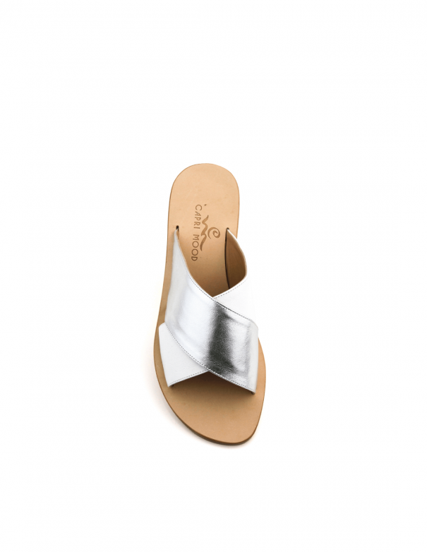 Solange sandals White and silver laminate