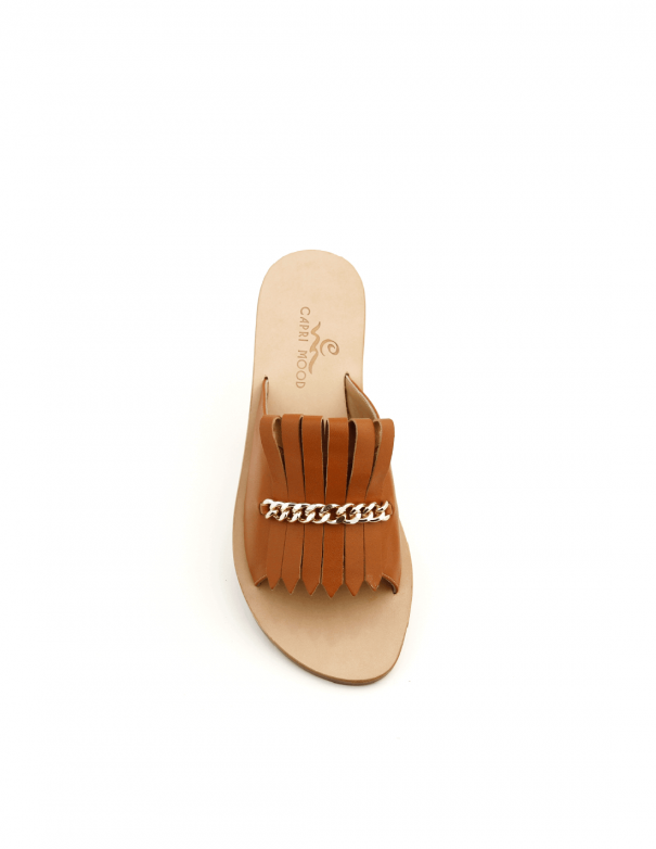 Marty sandals fringe natural leather