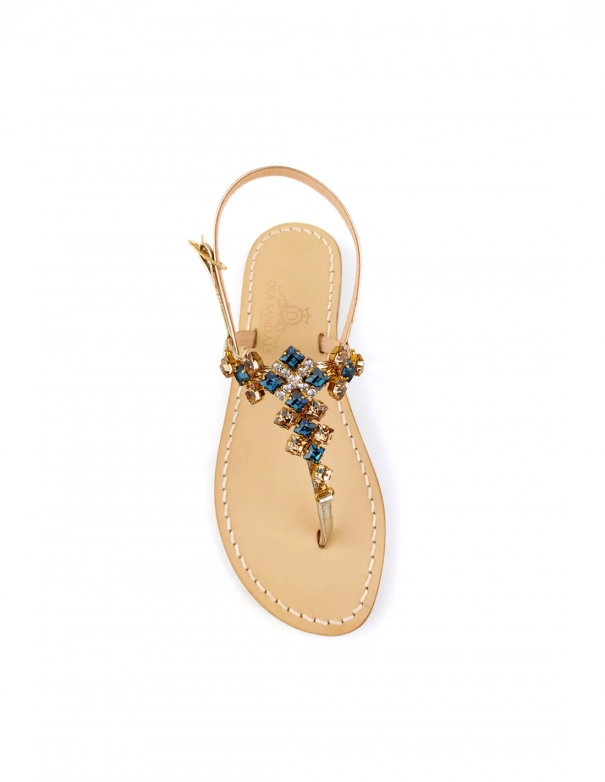Capri Square Jeweled Sandals