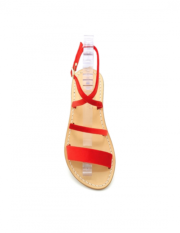 Demetra Red Velvet Sandals