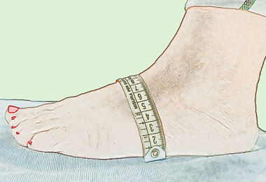 misura del collo del piede